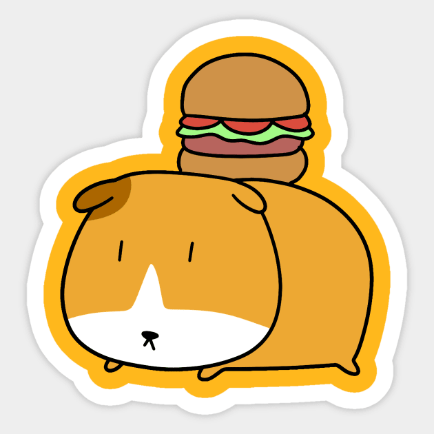 Hamburger Guinea Pig Sticker by saradaboru